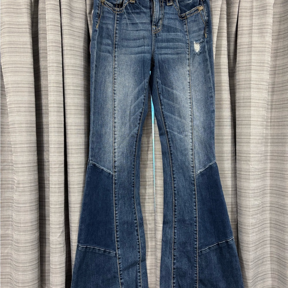 Miss Me Distressed Blue Flare Jeans